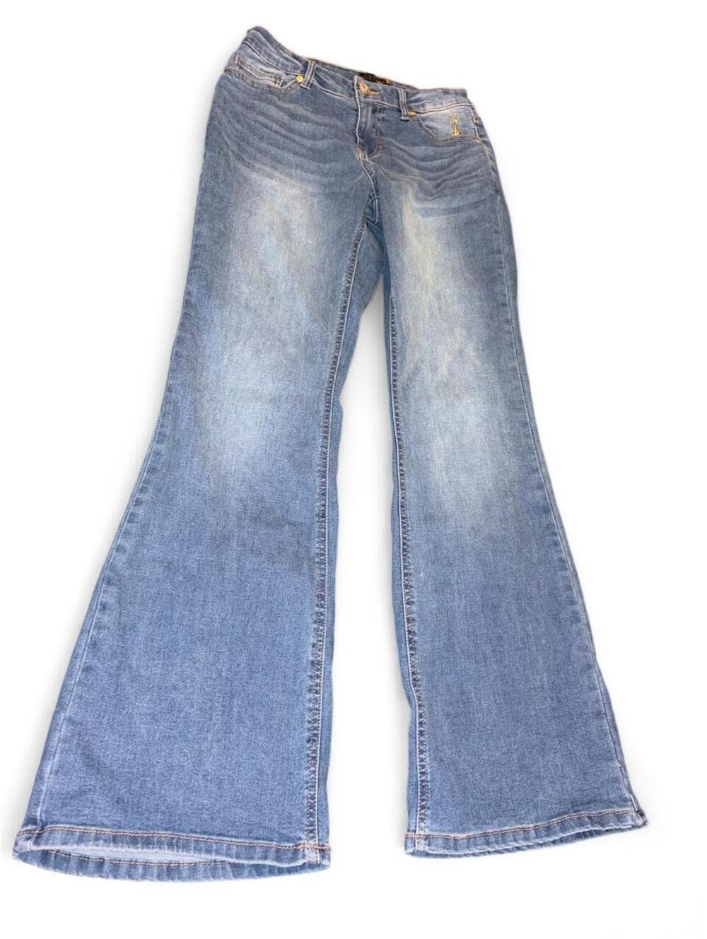 Vintage Baby Phat Y2K Rhinestone Cat Logo Flare Jeans - Size 3